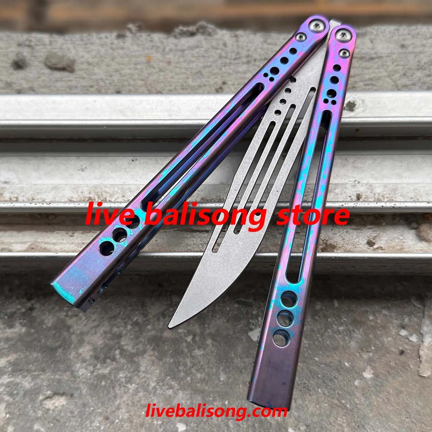 Theone Gale Balisong Trainer Clone Titanium Handle livebalisong