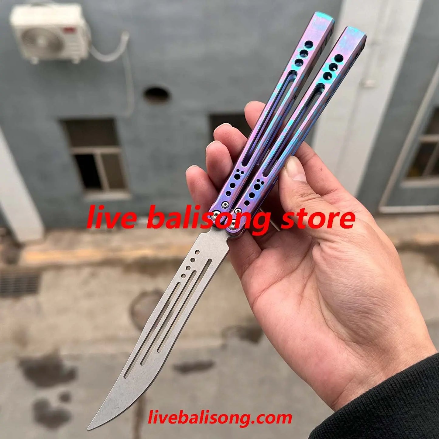 Theone Gale Balisong Trainer Clone Titanium Handle livebalisong
