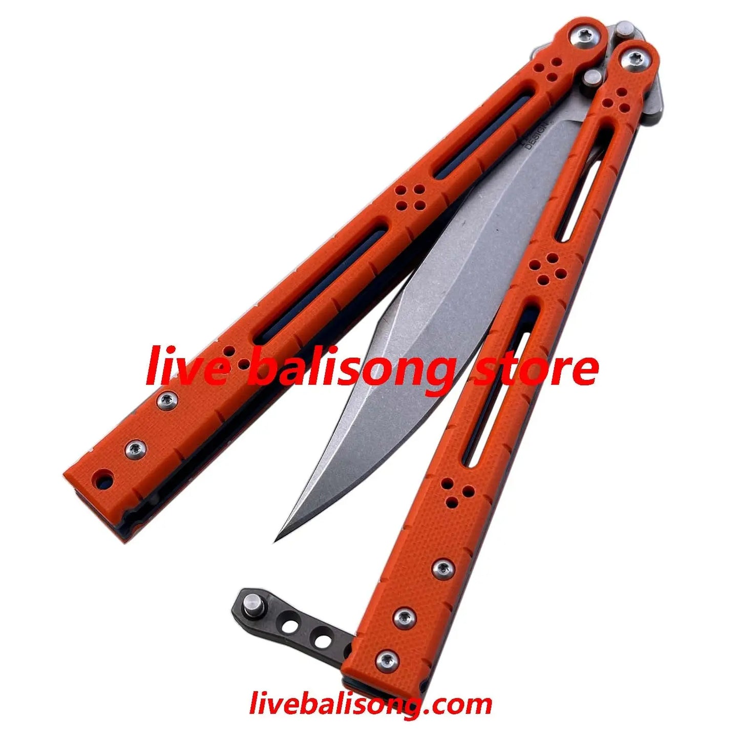 Theone HOM Basilisk Balisong Clone G10 Patch+Titanium Lining Handle livebalisong