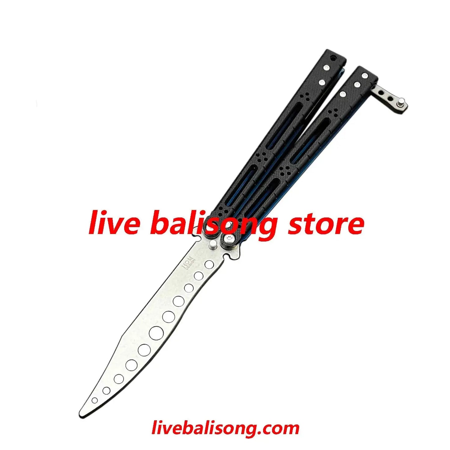 Theone HOM Basilisk Balisong Clone G10 Patch+Titanium Lining Handle livebalisong