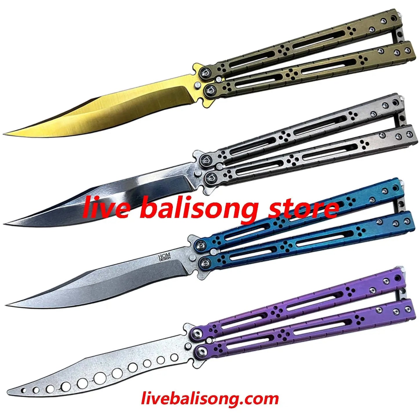 Theone HOM Basilisk Balisong Clone Titanium Handle livebalisong