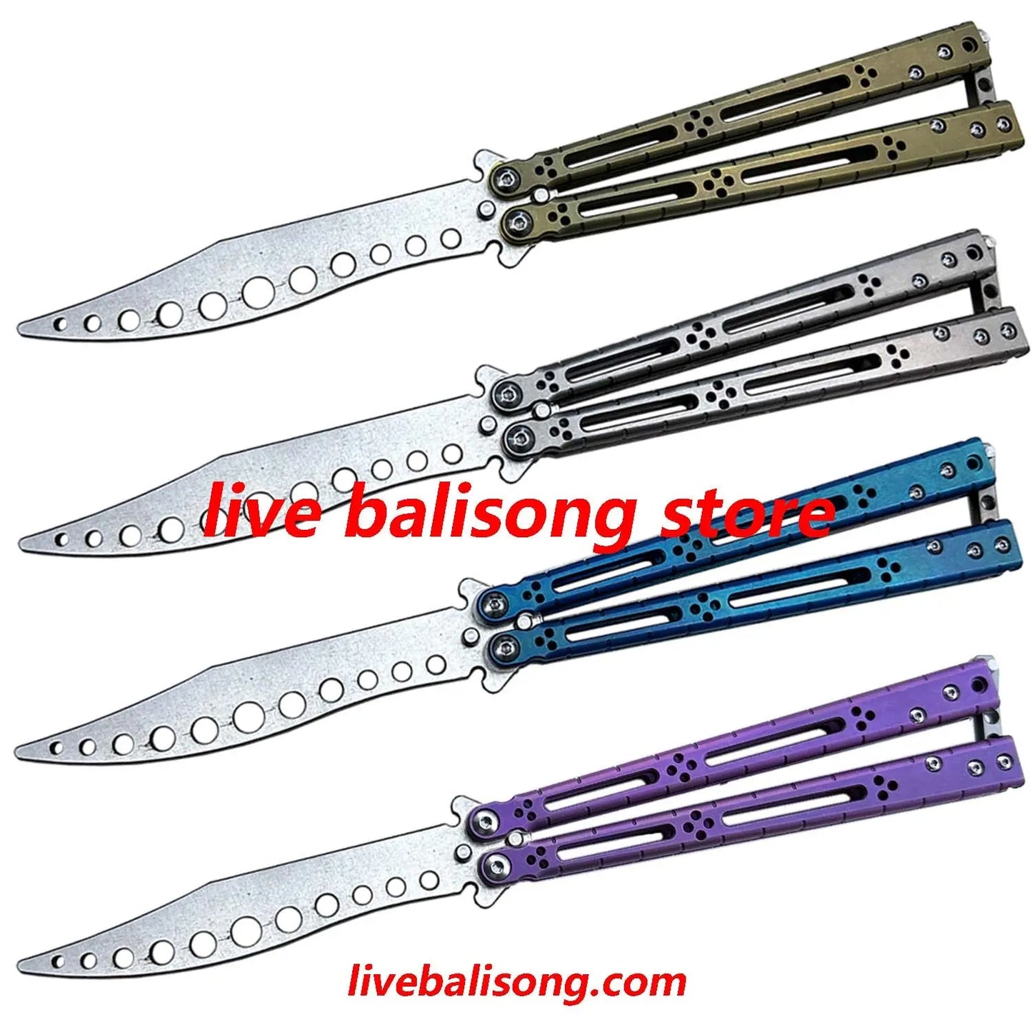 Theone HOM Basilisk Balisong Clone Titanium Handle livebalisong