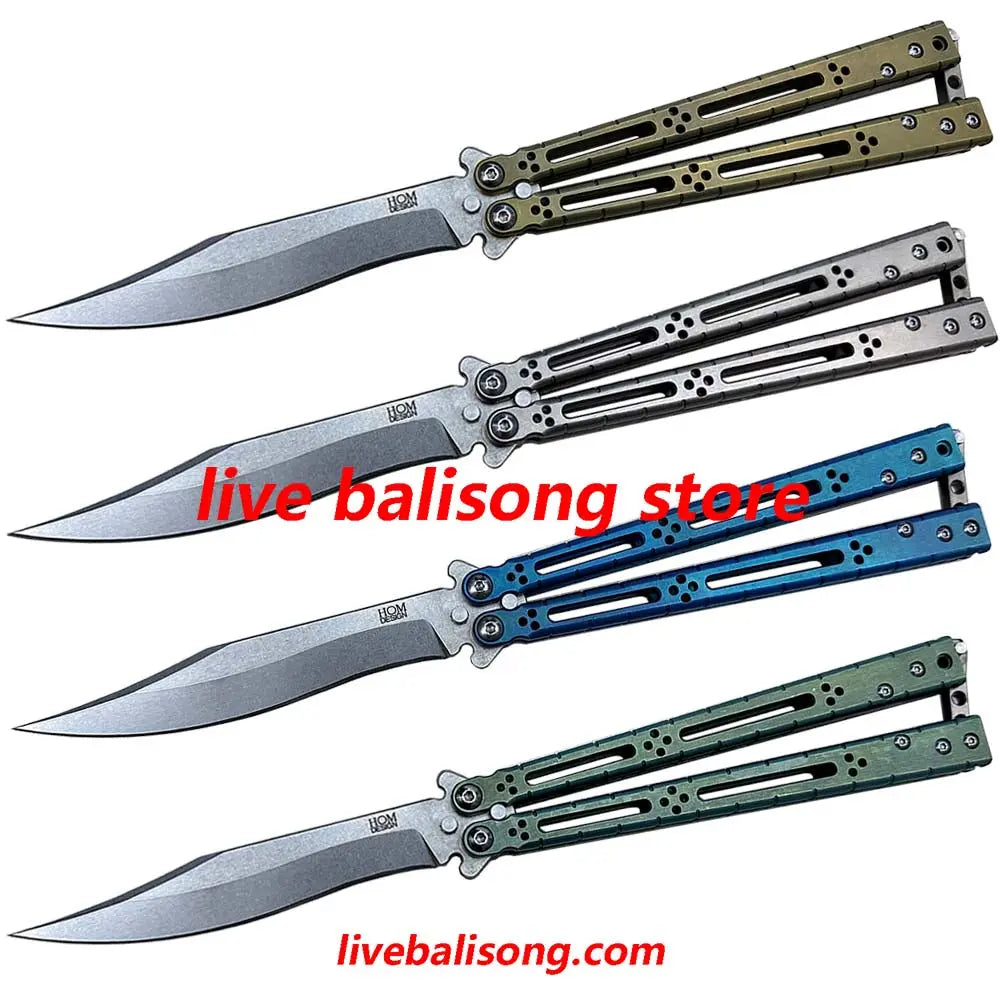 Theone HOM Basilisk Balisong Clone Titanium Handle livebalisong