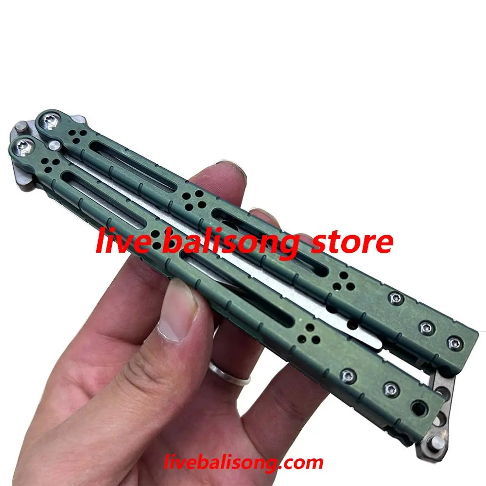 Theone HOM Basilisk Balisong Clone Titanium Handle livebalisong