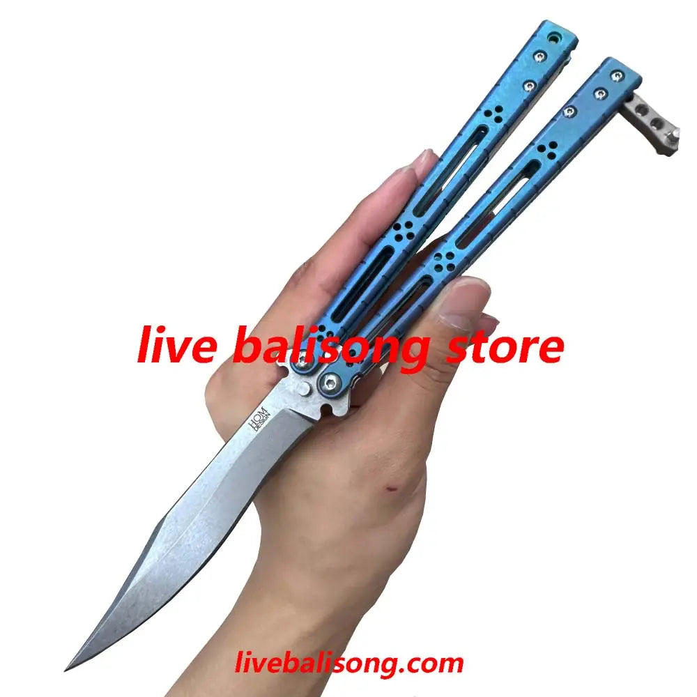 Theone HOM Basilisk Balisong Clone Titanium Handle livebalisong