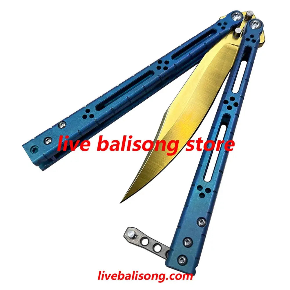 Theone HOM Basilisk Balisong Clone Titanium Handle livebalisong