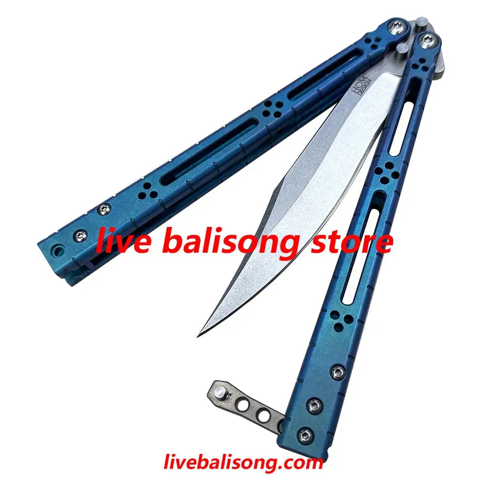 Theone HOM Basilisk Balisong Clone Titanium Handle livebalisong