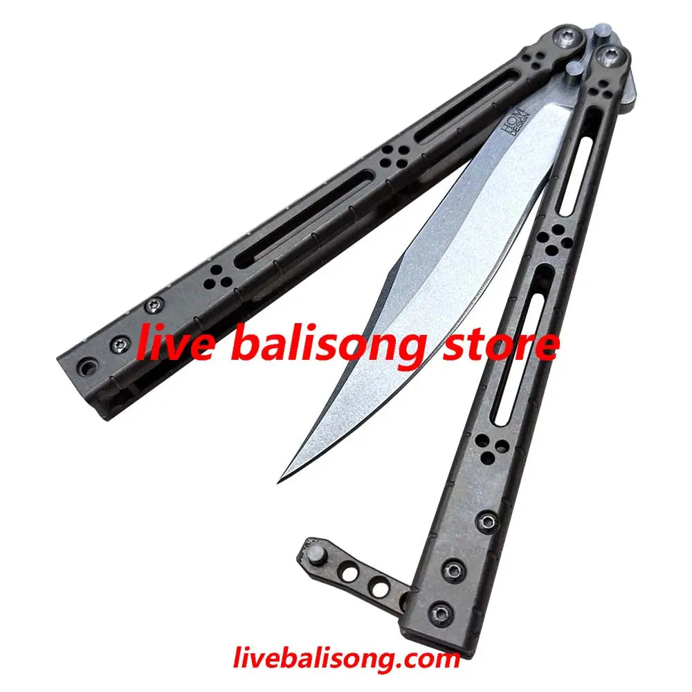 Theone HOM Basilisk Balisong Clone Titanium Handle livebalisong
