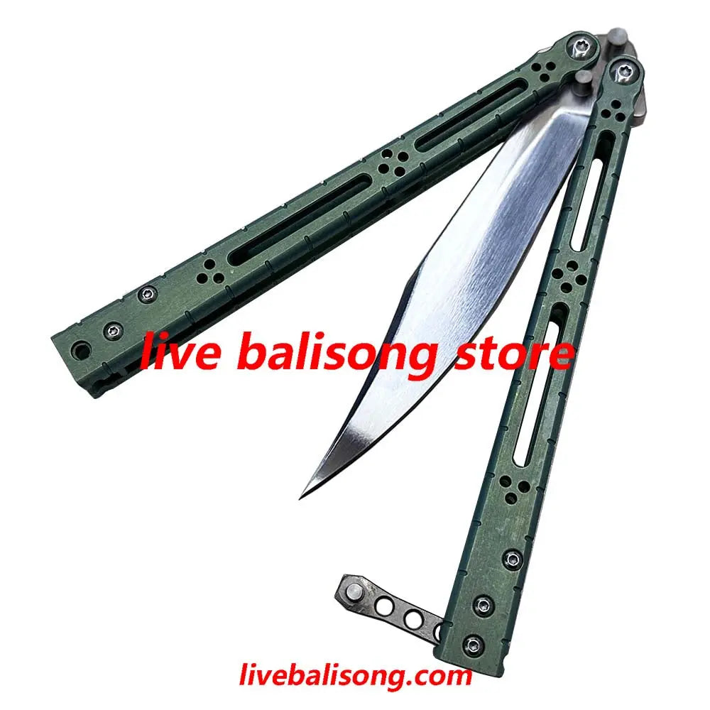 Theone HOM Basilisk Balisong Clone Titanium Handle livebalisong