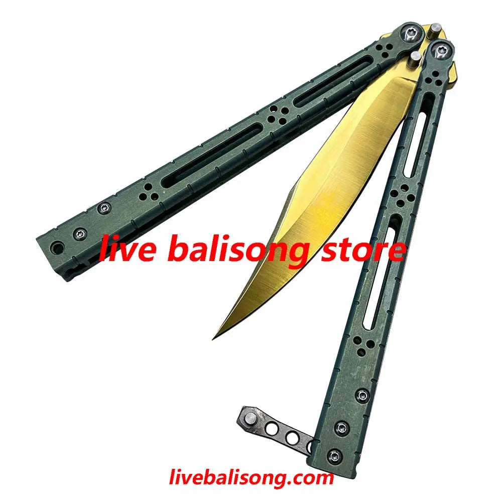 Theone HOM Basilisk Balisong Clone Titanium Handle livebalisong