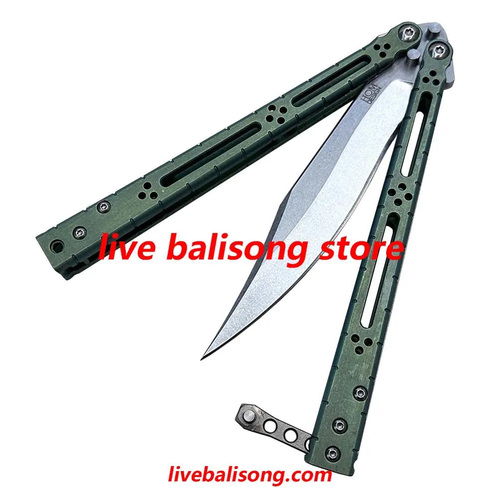 Theone HOM Basilisk Balisong Clone Titanium Handle livebalisong