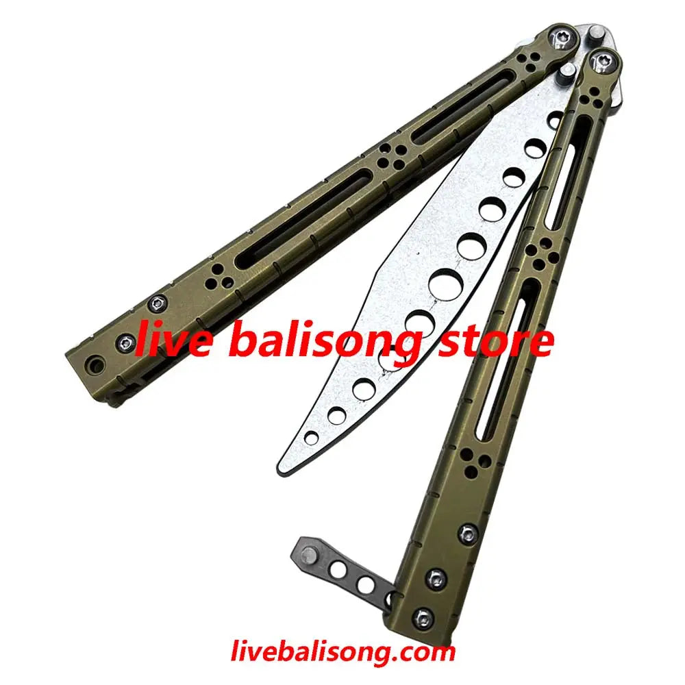 Theone HOM Basilisk Balisong Clone Titanium Handle livebalisong