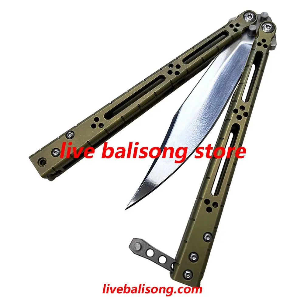 Theone HOM Basilisk Balisong Clone Titanium Handle livebalisong