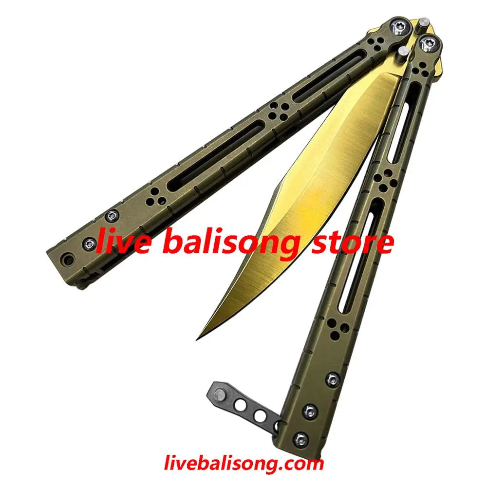 Theone HOM Basilisk Balisong Clone Titanium Handle livebalisong