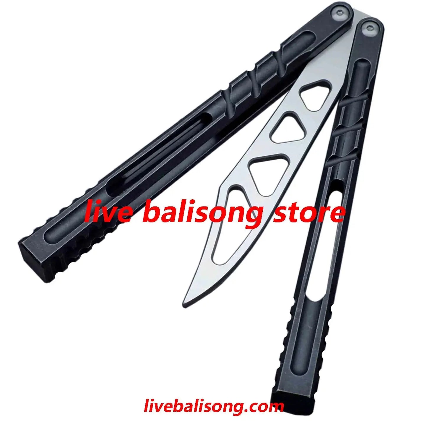 Theone Hammer CHAB Balisong Clone Channel Alpha Beast Titanium Handle livebalisong