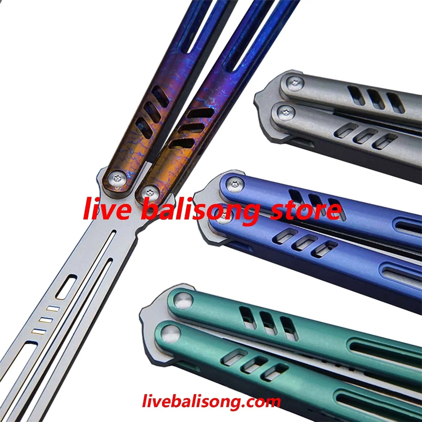 Theone Hybrid Replicant Balisong Clone Channel Titanium Handle livebalisong