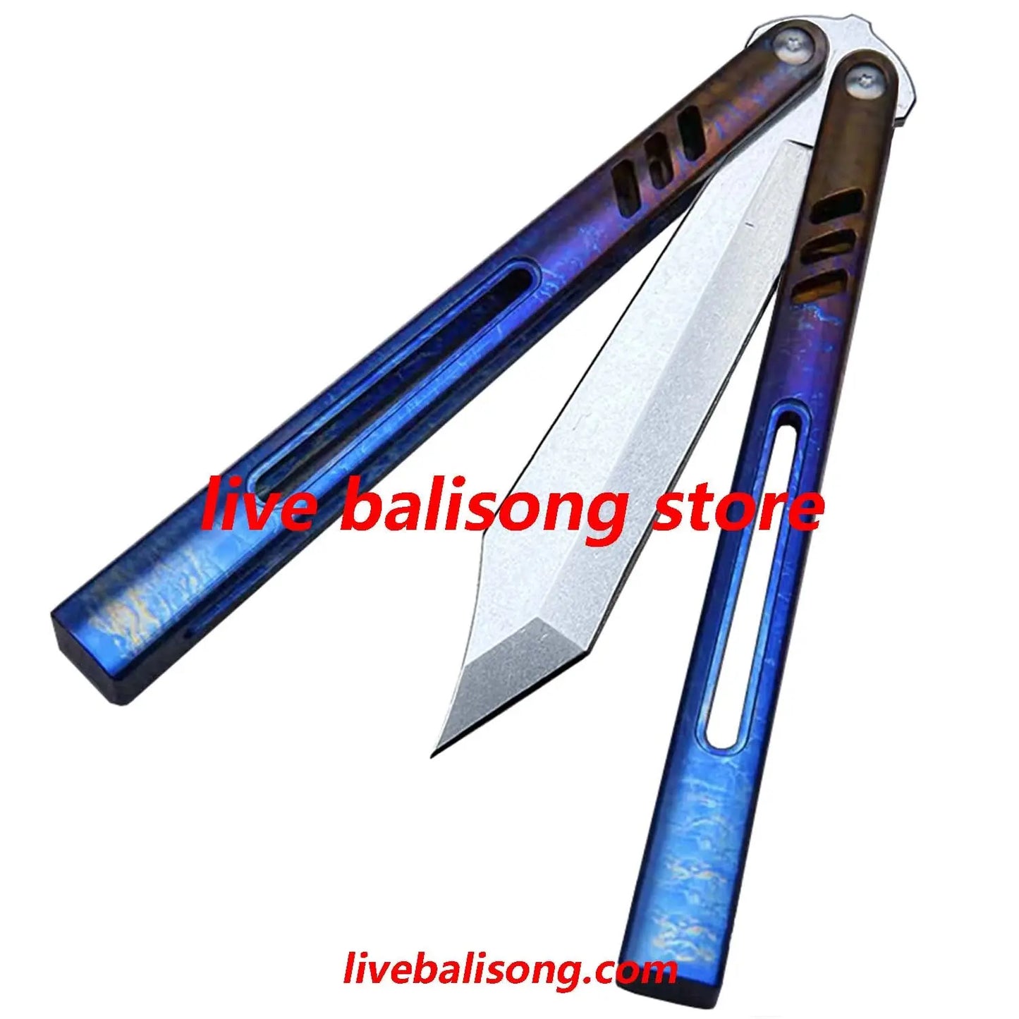 Theone Hybrid Replicant Balisong Clone Channel Titanium Handle livebalisong