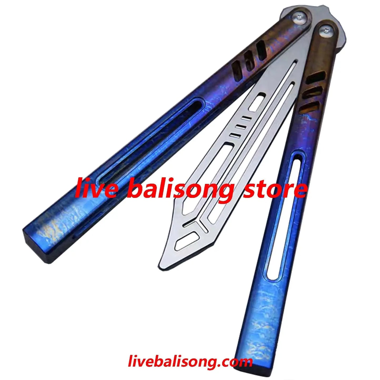 Theone Hybrid Replicant Balisong Clone Channel Titanium Handle livebalisong