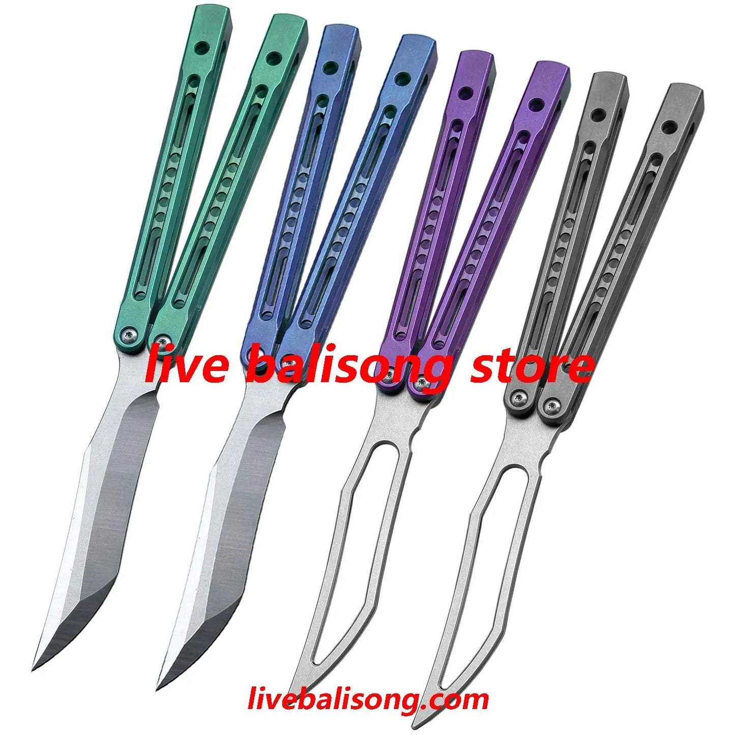 Theone Monarch V2 Balisong Clone Titanium Handle livebalisong