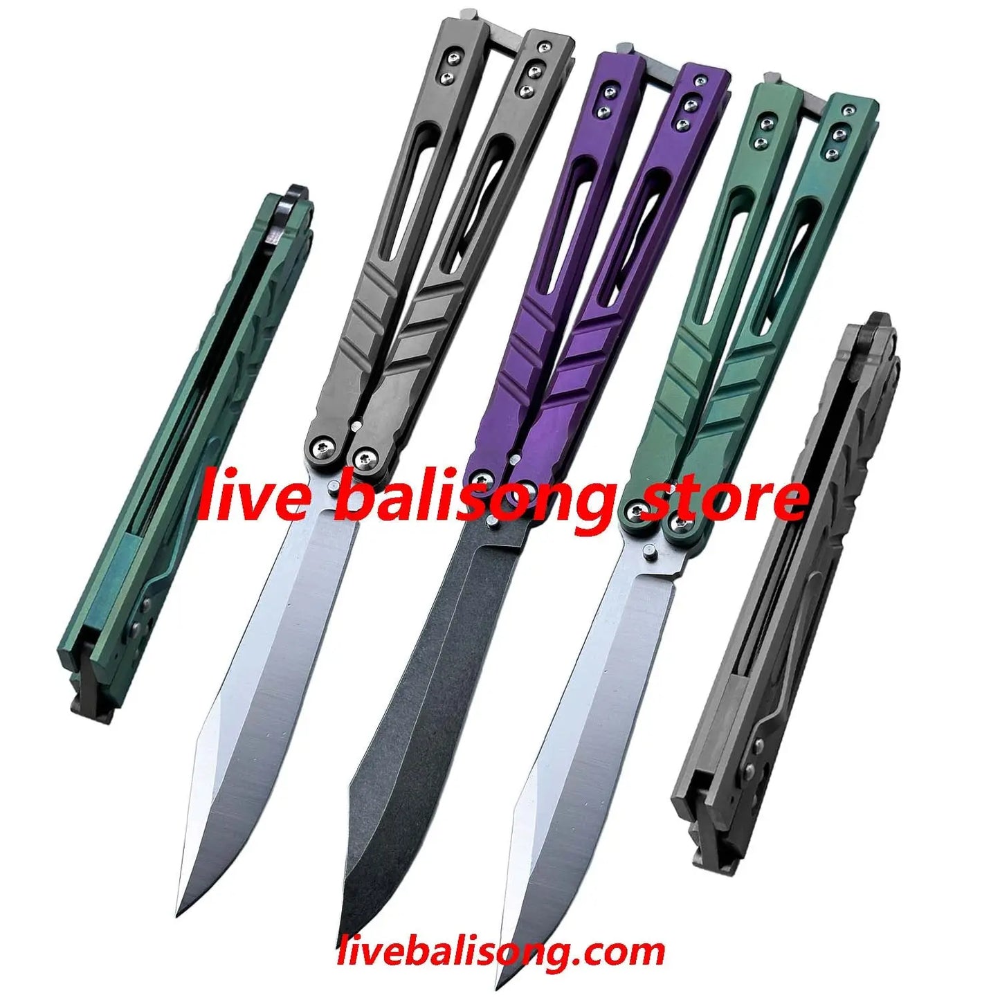 Theone Sandwich AB (Alpha Beast) Balisong Clone Titanium Handle livebalisong