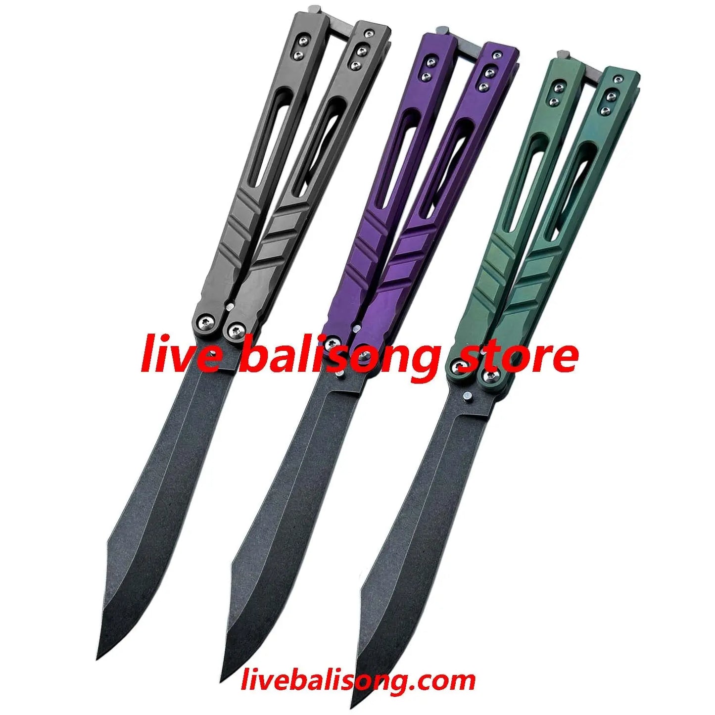 Theone Sandwich AB (Alpha Beast) Balisong Clone Titanium Handle livebalisong
