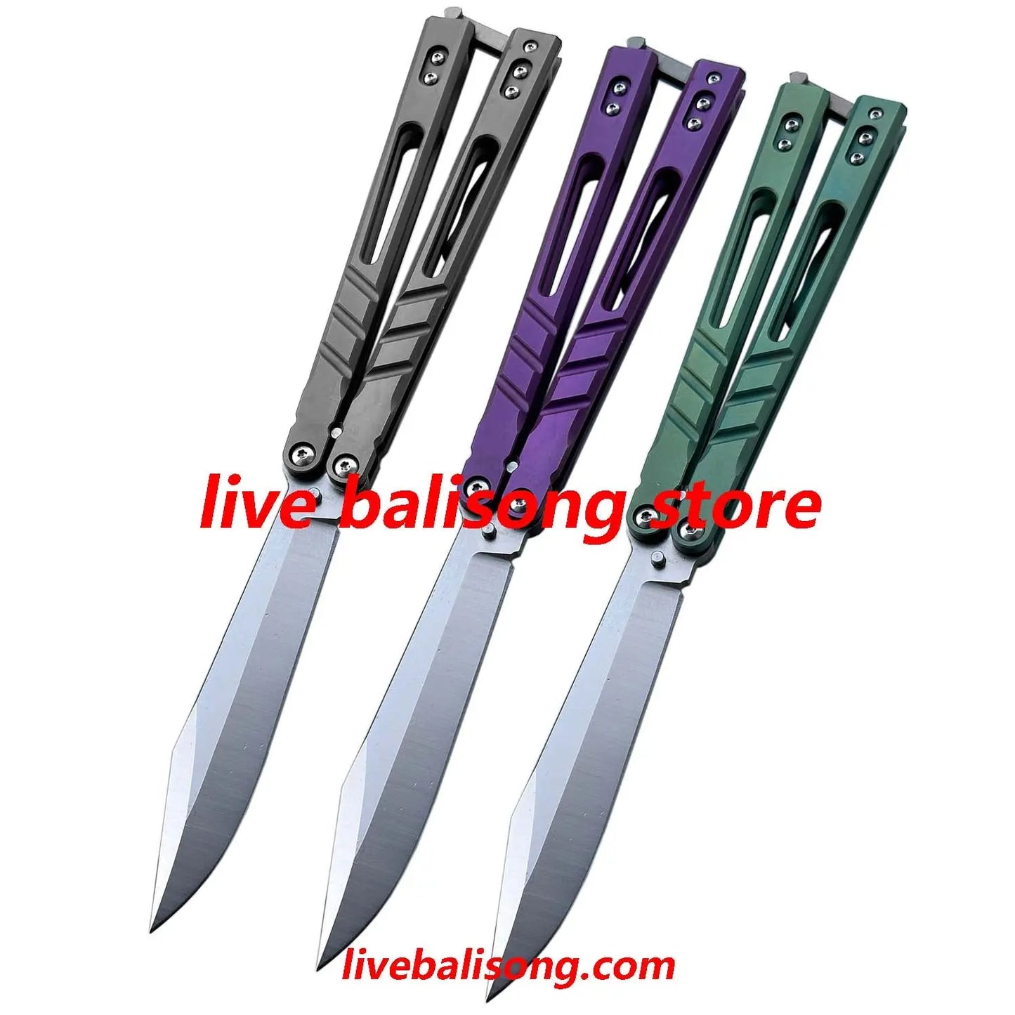 Theone Sandwich AB (Alpha Beast) Balisong Clone Titanium Handle livebalisong