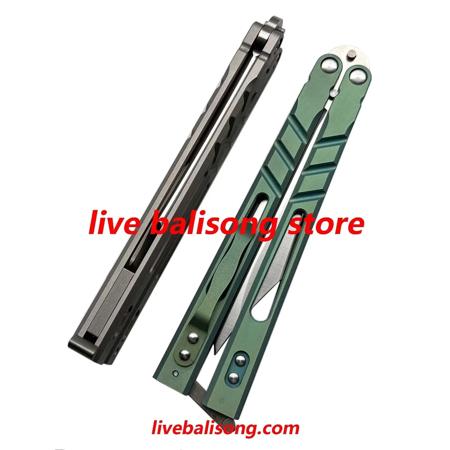 Theone Sandwich AB (Alpha Beast) Balisong Clone Titanium Handle livebalisong