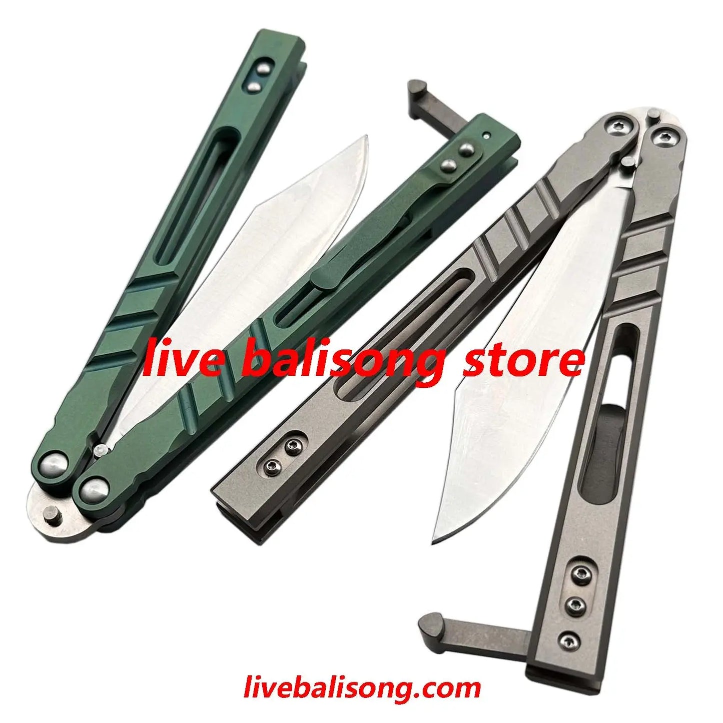 Theone Sandwich AB (Alpha Beast) Balisong Clone Titanium Handle livebalisong