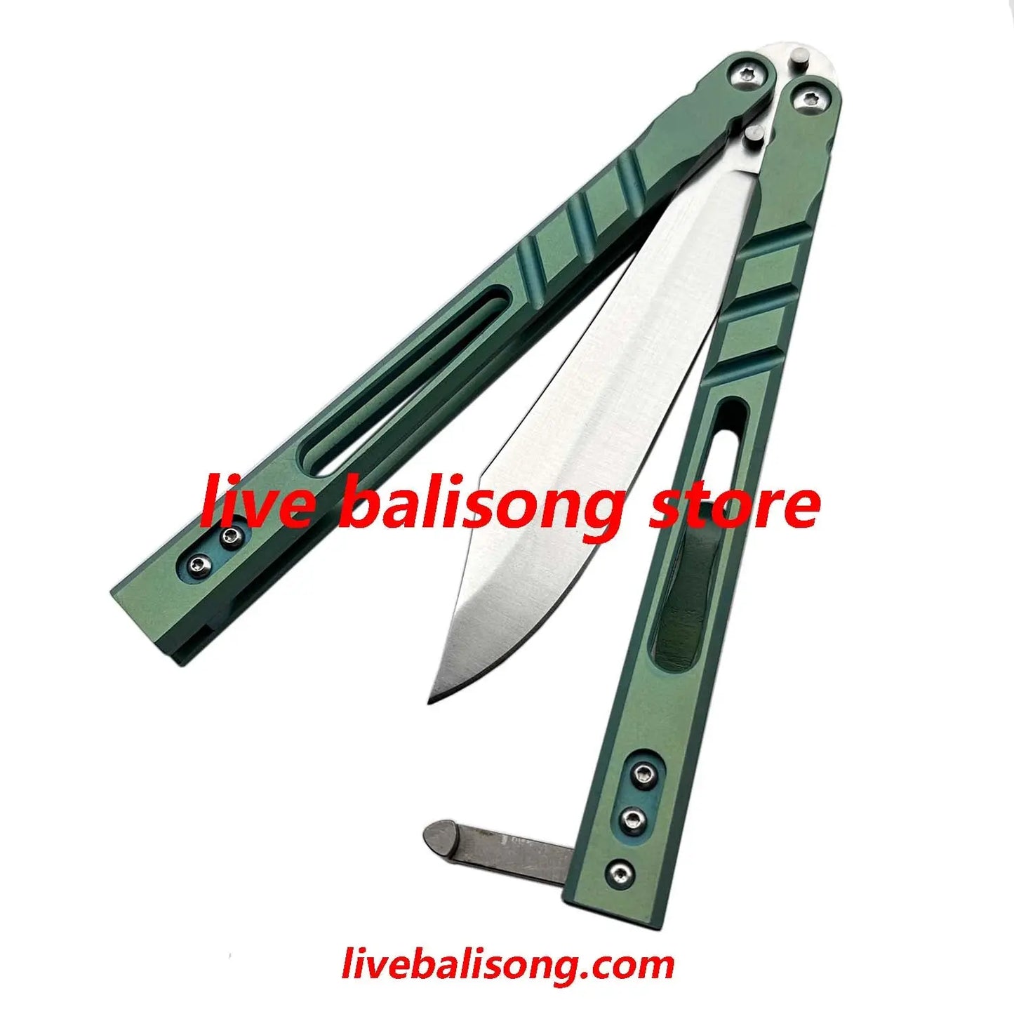 Theone Sandwich AB (Alpha Beast) Balisong Clone Titanium Handle livebalisong