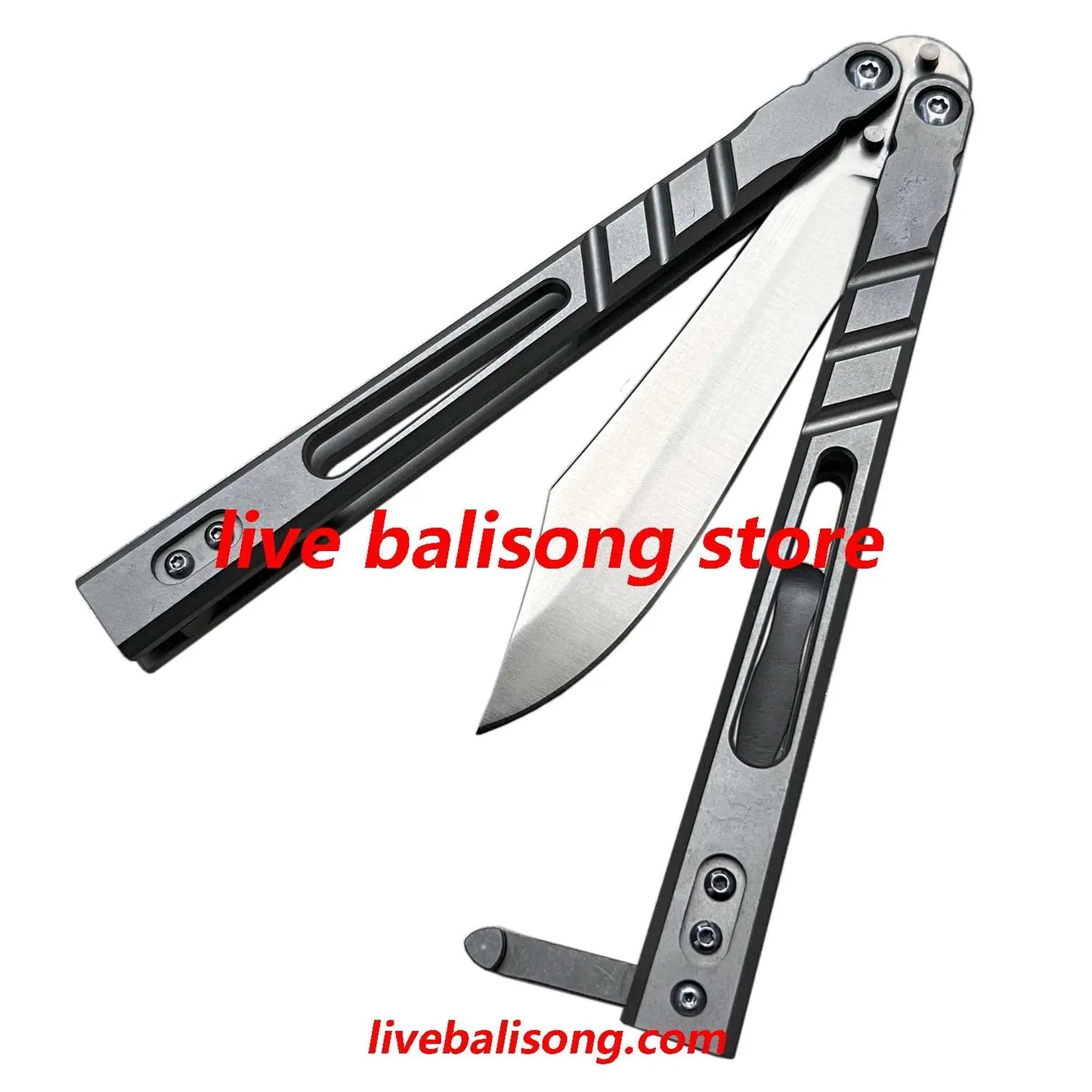 Theone Sandwich AB (Alpha Beast) Balisong Clone Titanium Handle livebalisong
