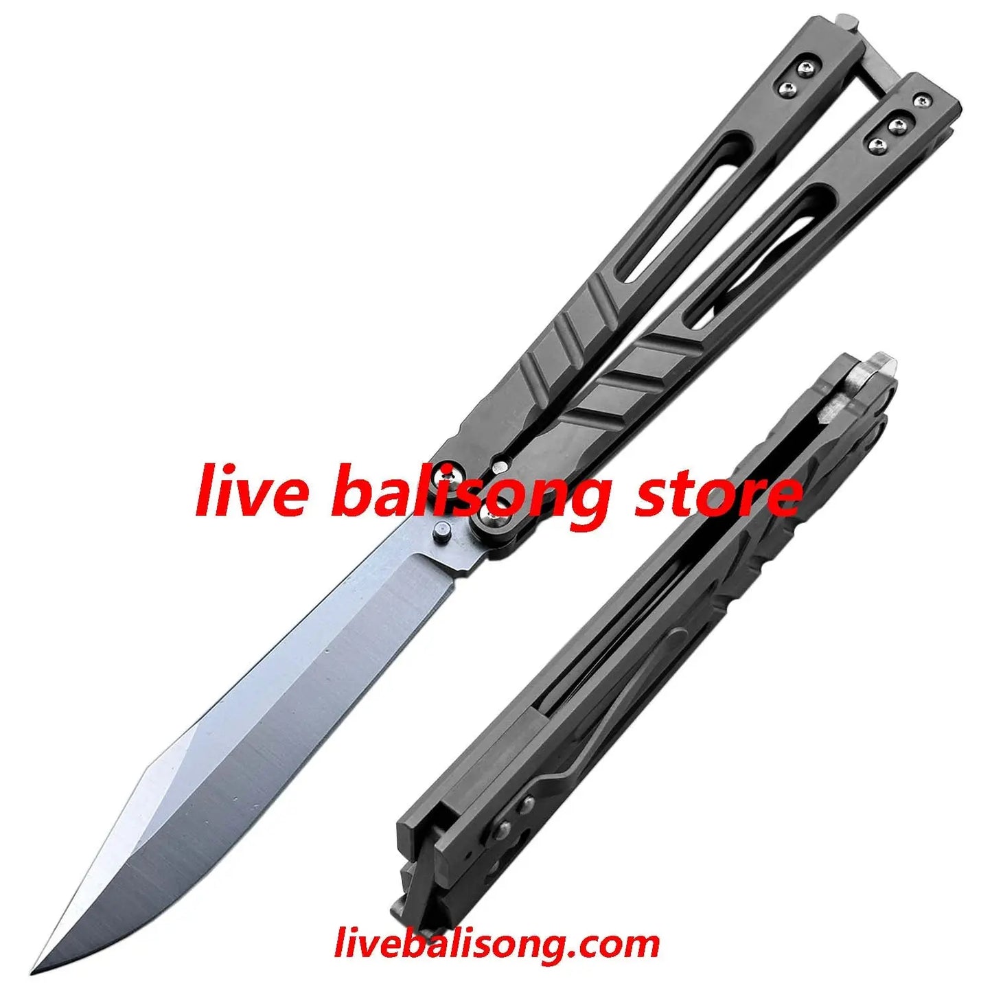 Theone Sandwich AB (Alpha Beast) Balisong Clone Titanium Handle livebalisong