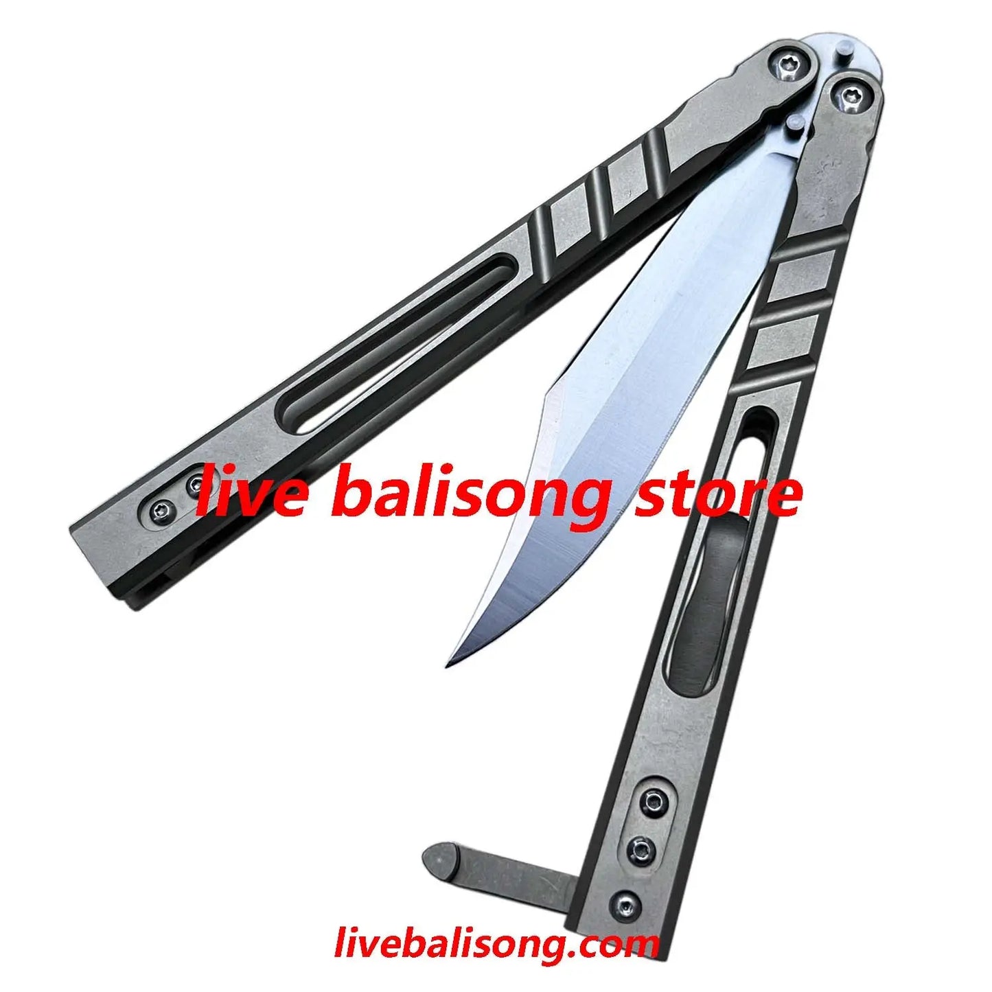 Theone Sandwich AB (Alpha Beast) Balisong Clone Titanium Handle livebalisong