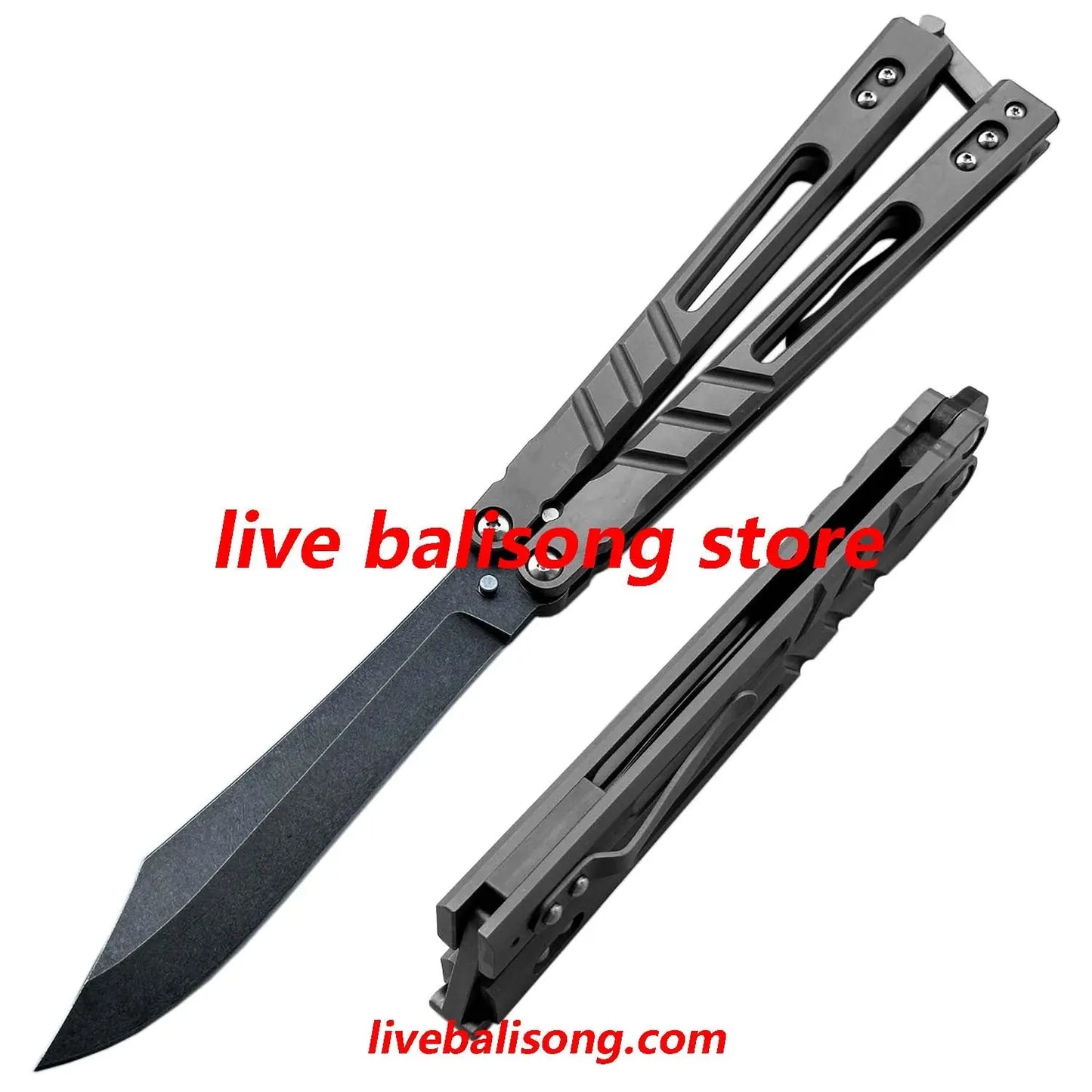 Theone Sandwich AB (Alpha Beast) Balisong Clone Titanium Handle livebalisong