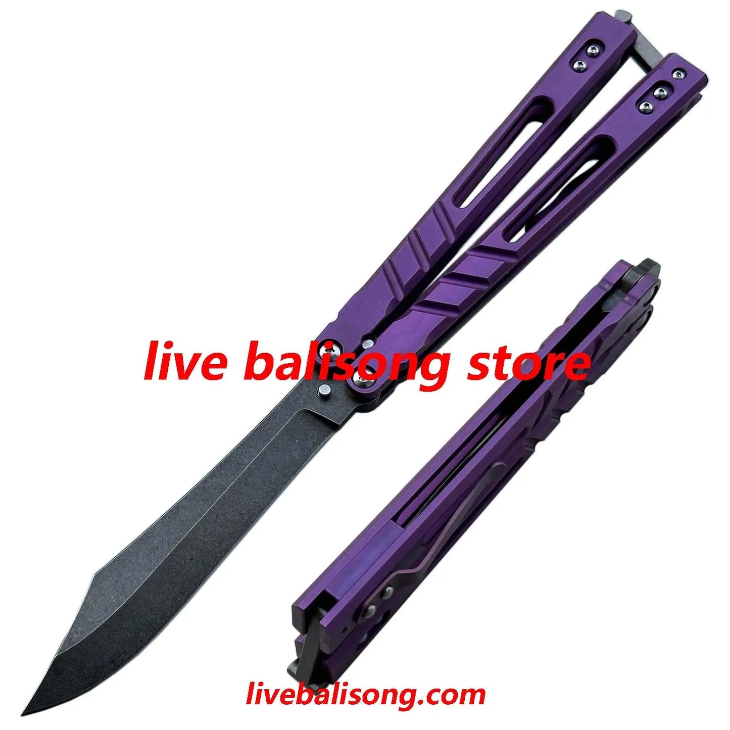 Theone Sandwich AB (Alpha Beast) Balisong Clone Titanium Handle livebalisong