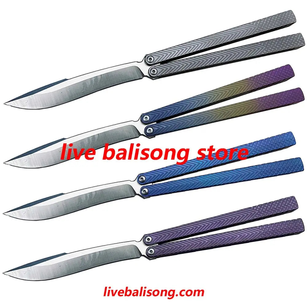 Theone Serif Balisong Clone Titanium Handle livebalisong
