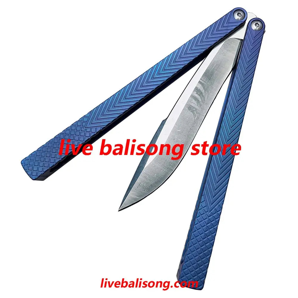 Theone Serif Balisong Clone Titanium Handle livebalisong