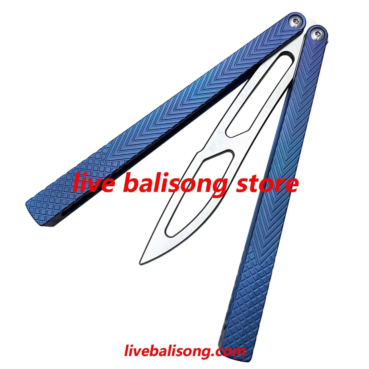 Theone Serif Balisong Clone Titanium Handle livebalisong