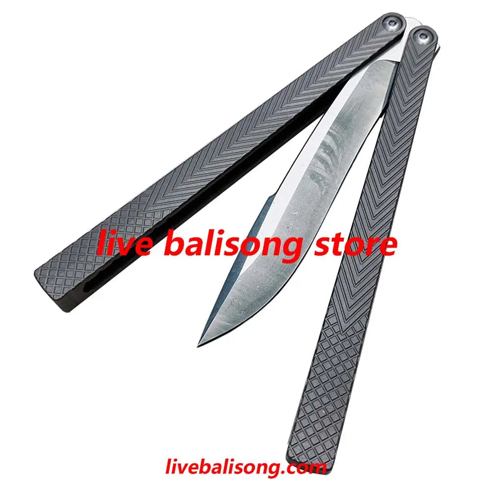 Theone Serif Balisong Clone Titanium Handle livebalisong