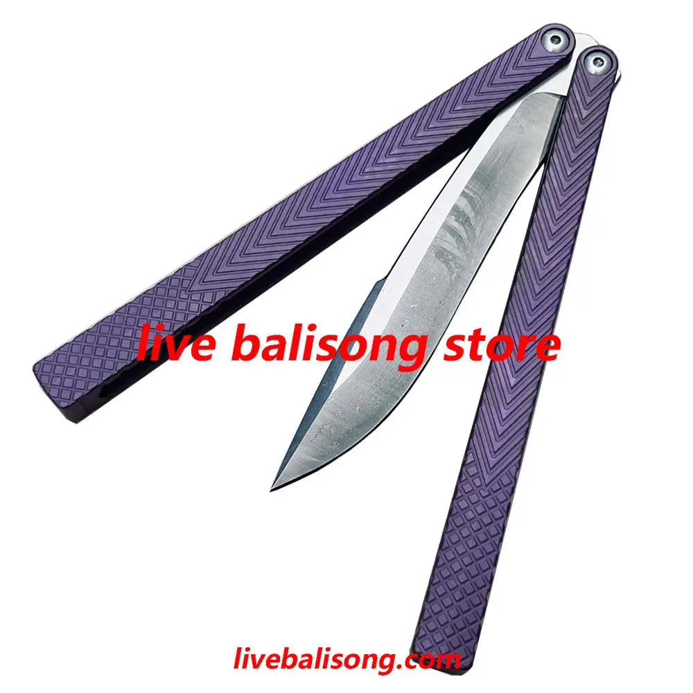 Theone Serif Balisong Clone Titanium Handle livebalisong