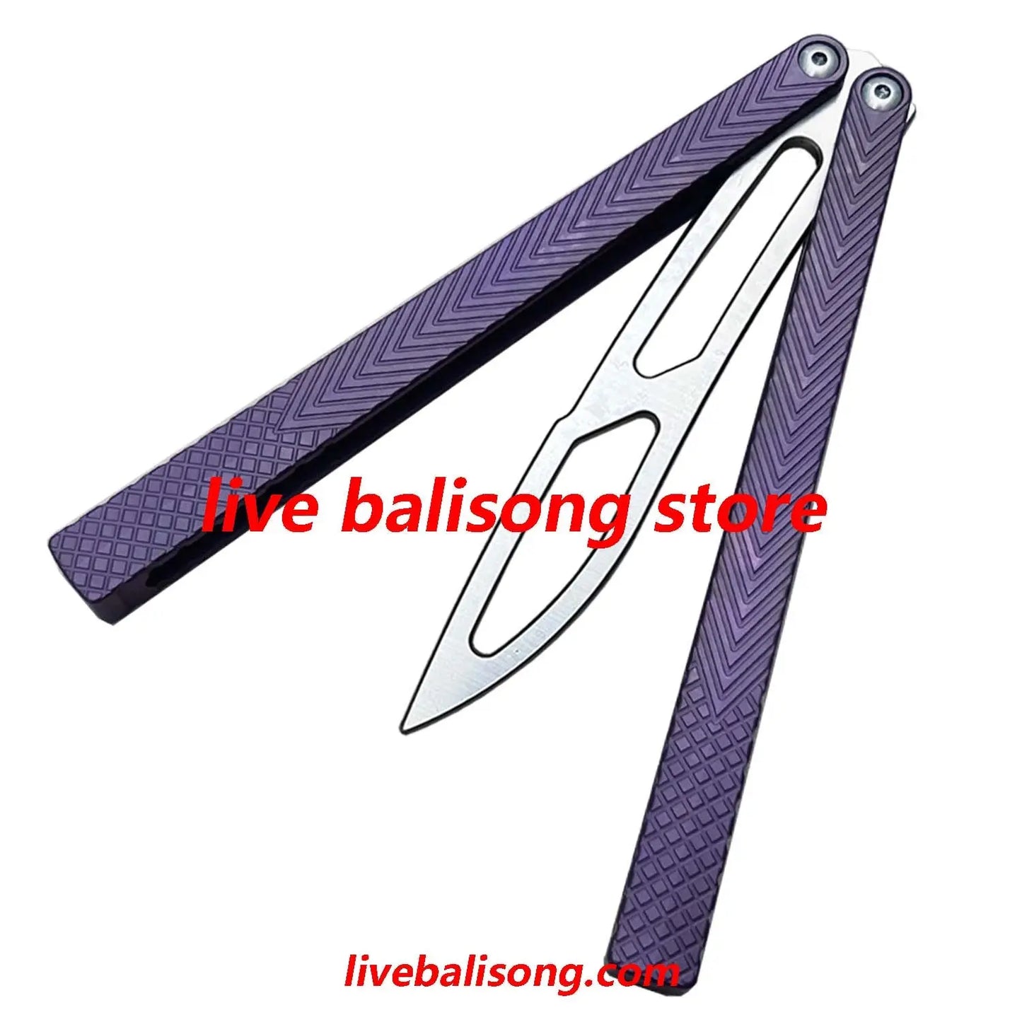 Theone Serif Balisong Clone Titanium Handle livebalisong