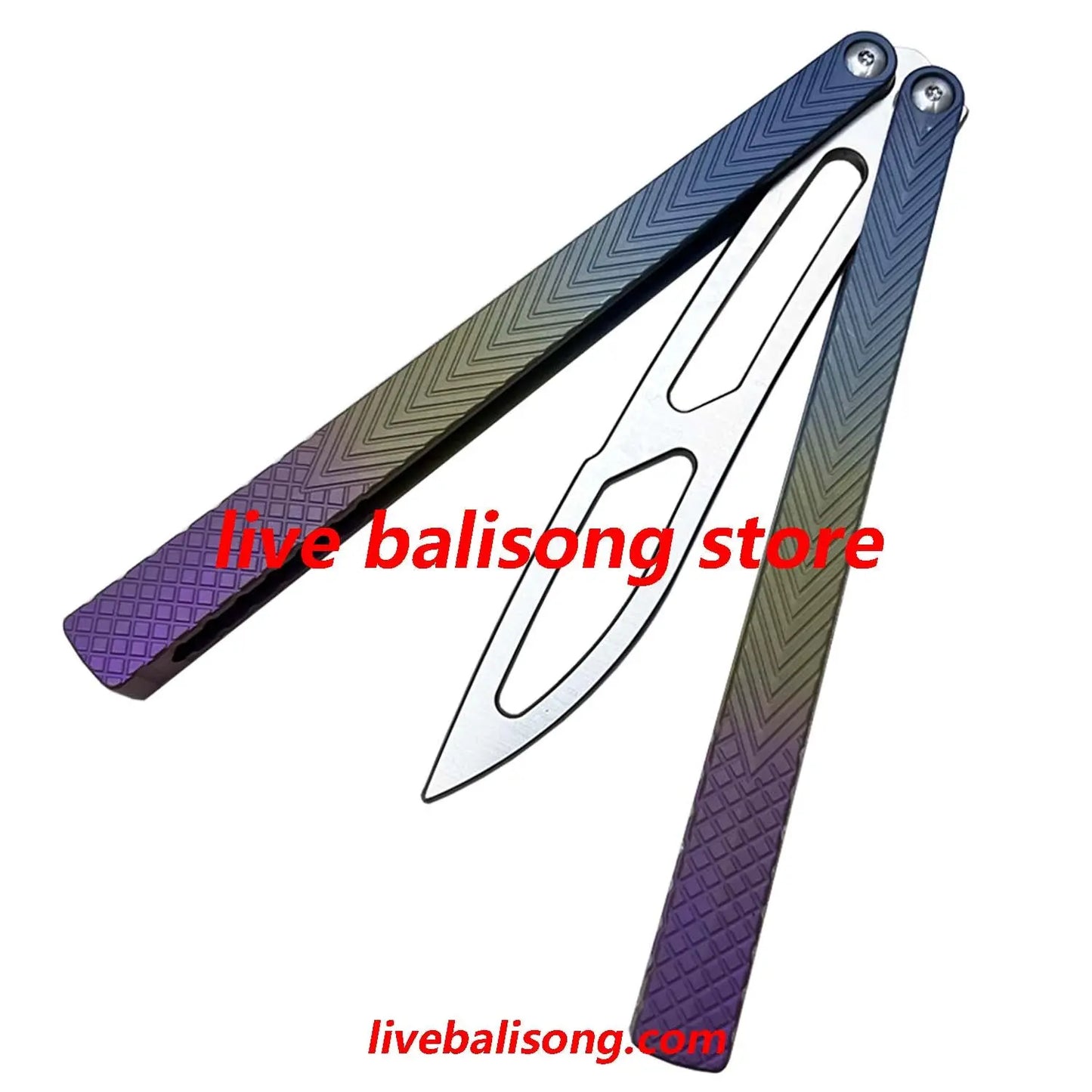 Theone Serif Balisong Clone Titanium Handle livebalisong