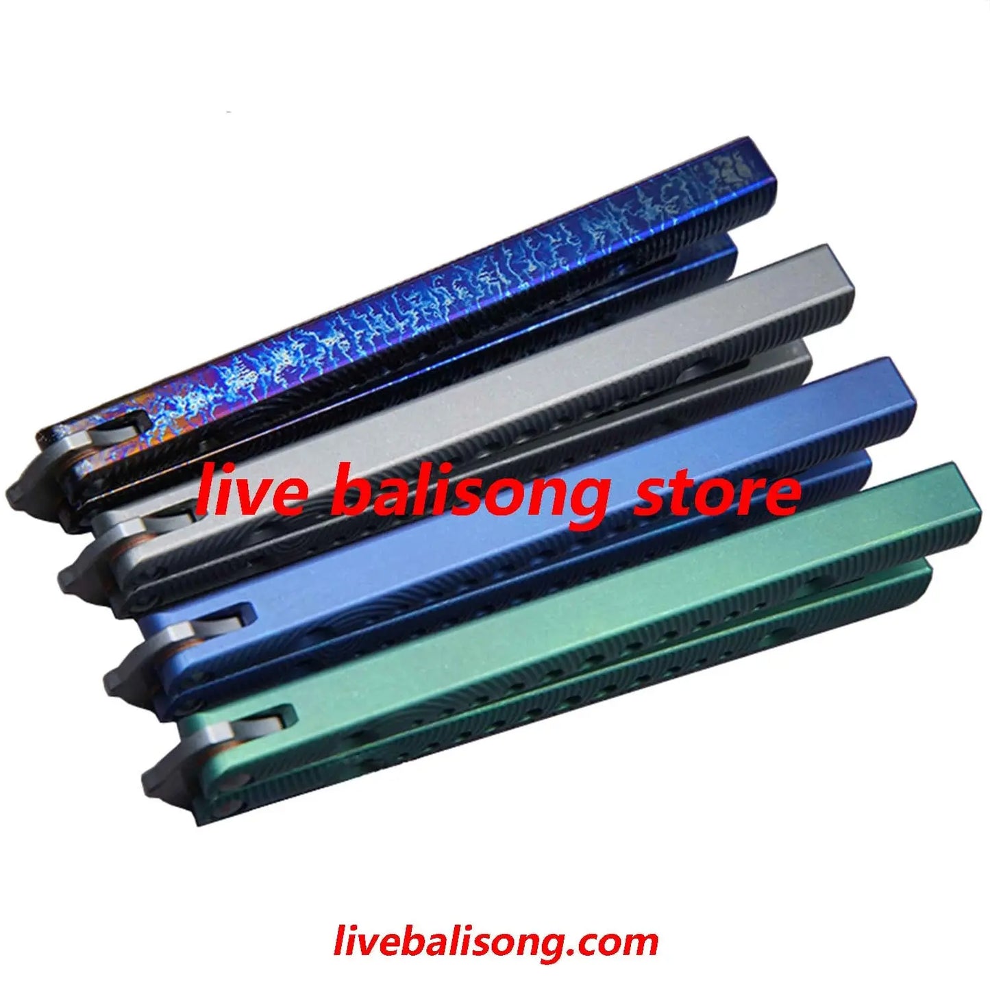Theone Squiggle Replicant Balisong Clone Channel Titanium Handle livebalisong