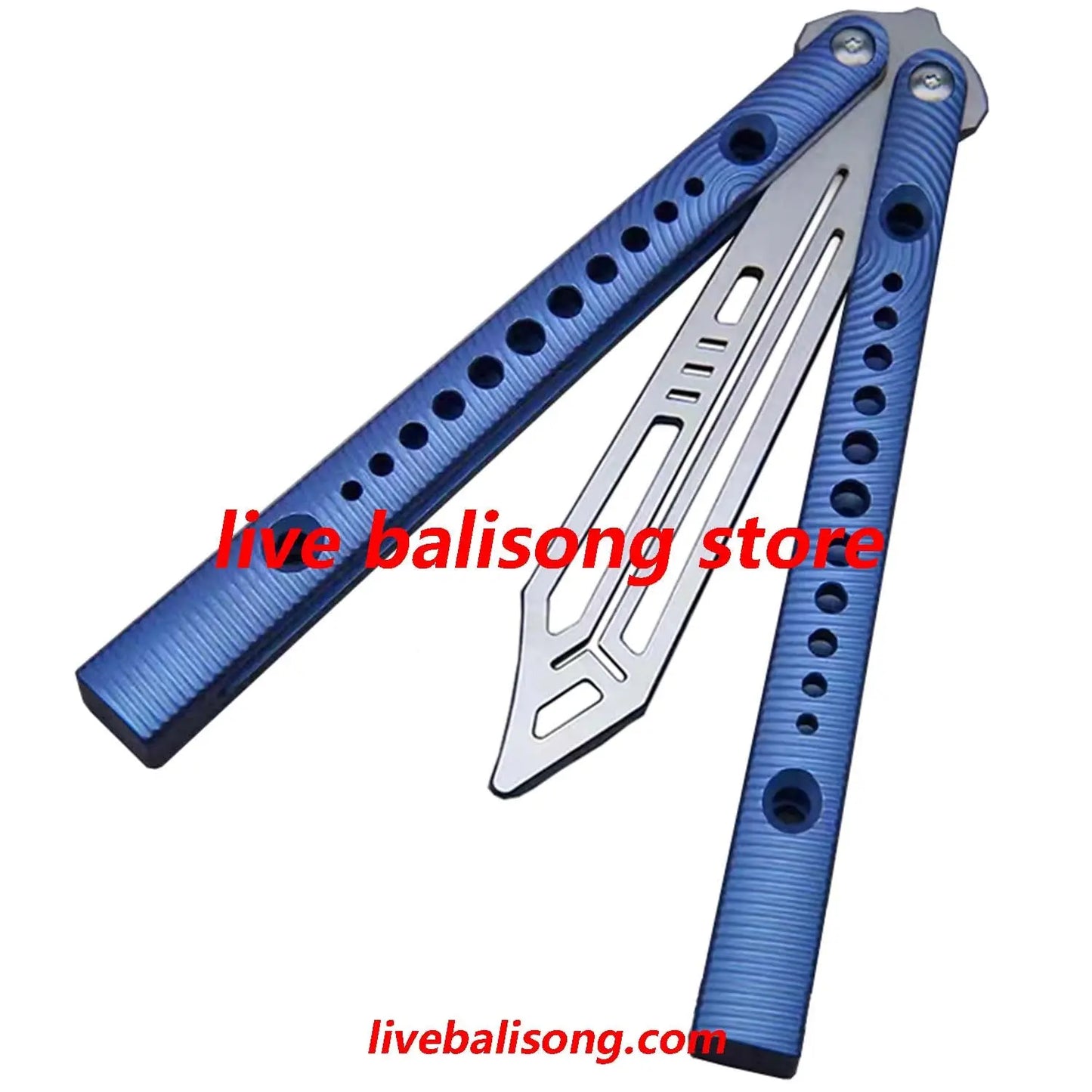 Theone Squiggle Replicant Balisong Clone Channel Titanium Handle livebalisong