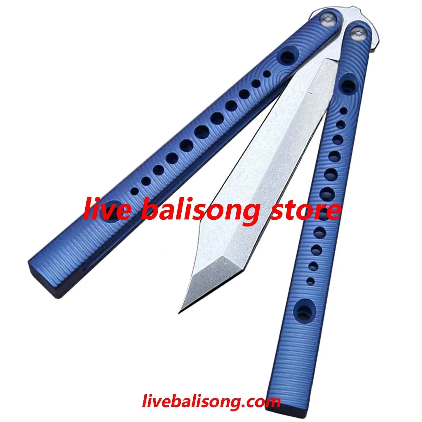 Theone Squiggle Replicant Balisong Clone Channel Titanium Handle livebalisong