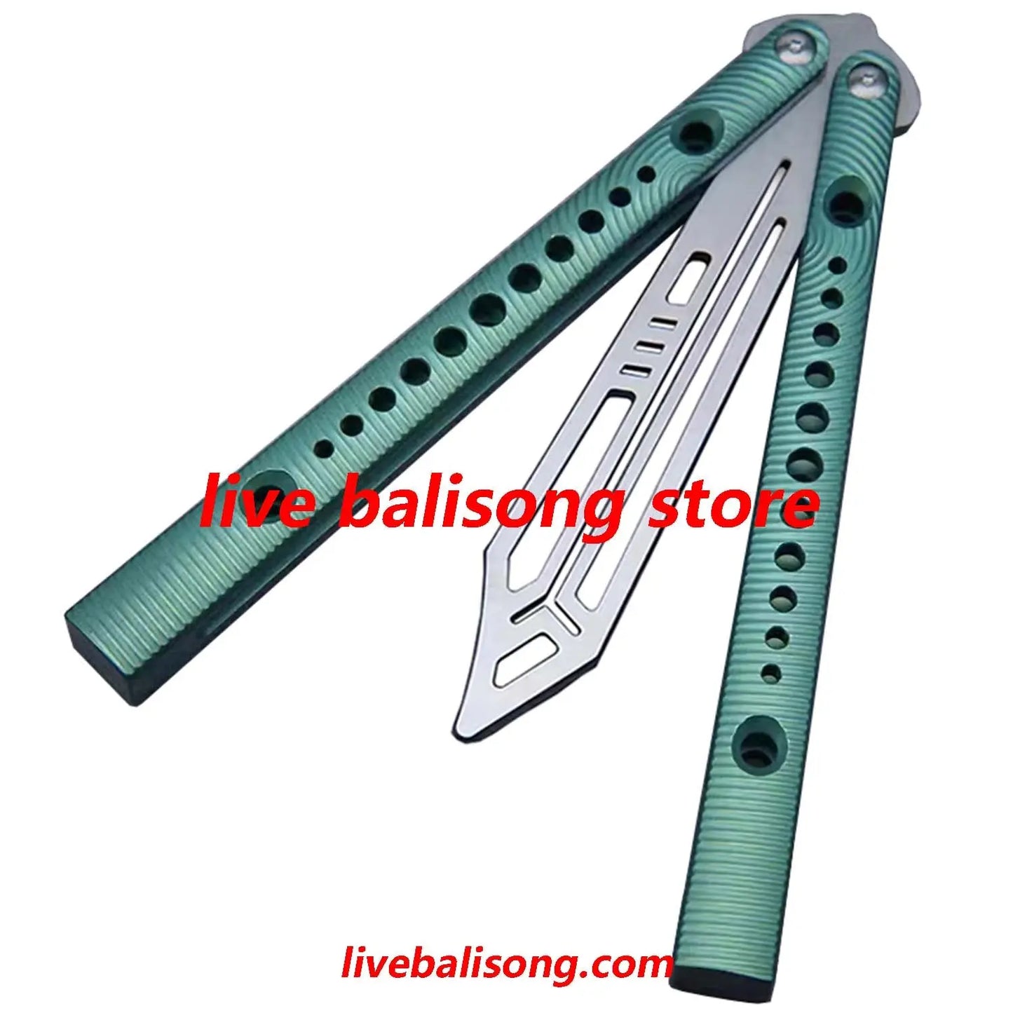 Theone Squiggle Replicant Balisong Clone Channel Titanium Handle livebalisong