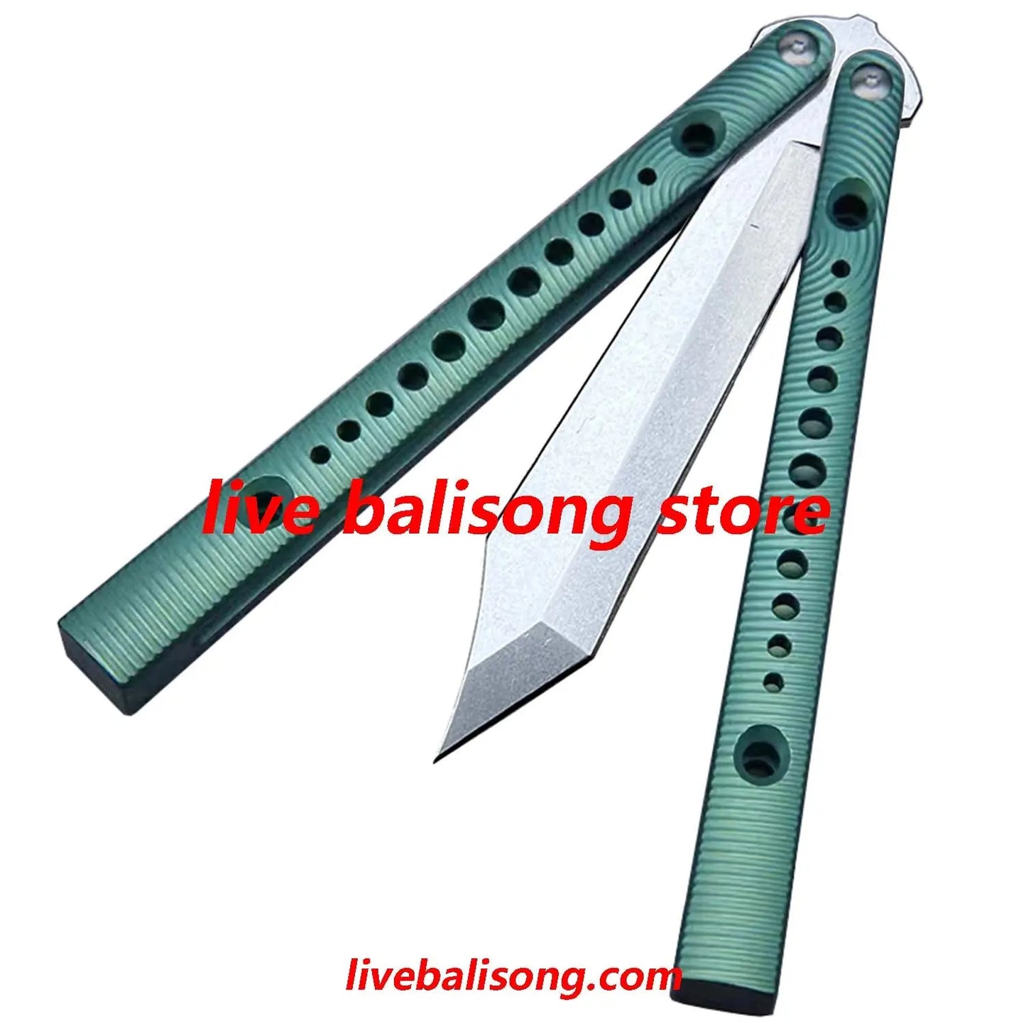 Theone Squiggle Replicant Balisong Clone Channel Titanium Handle livebalisong