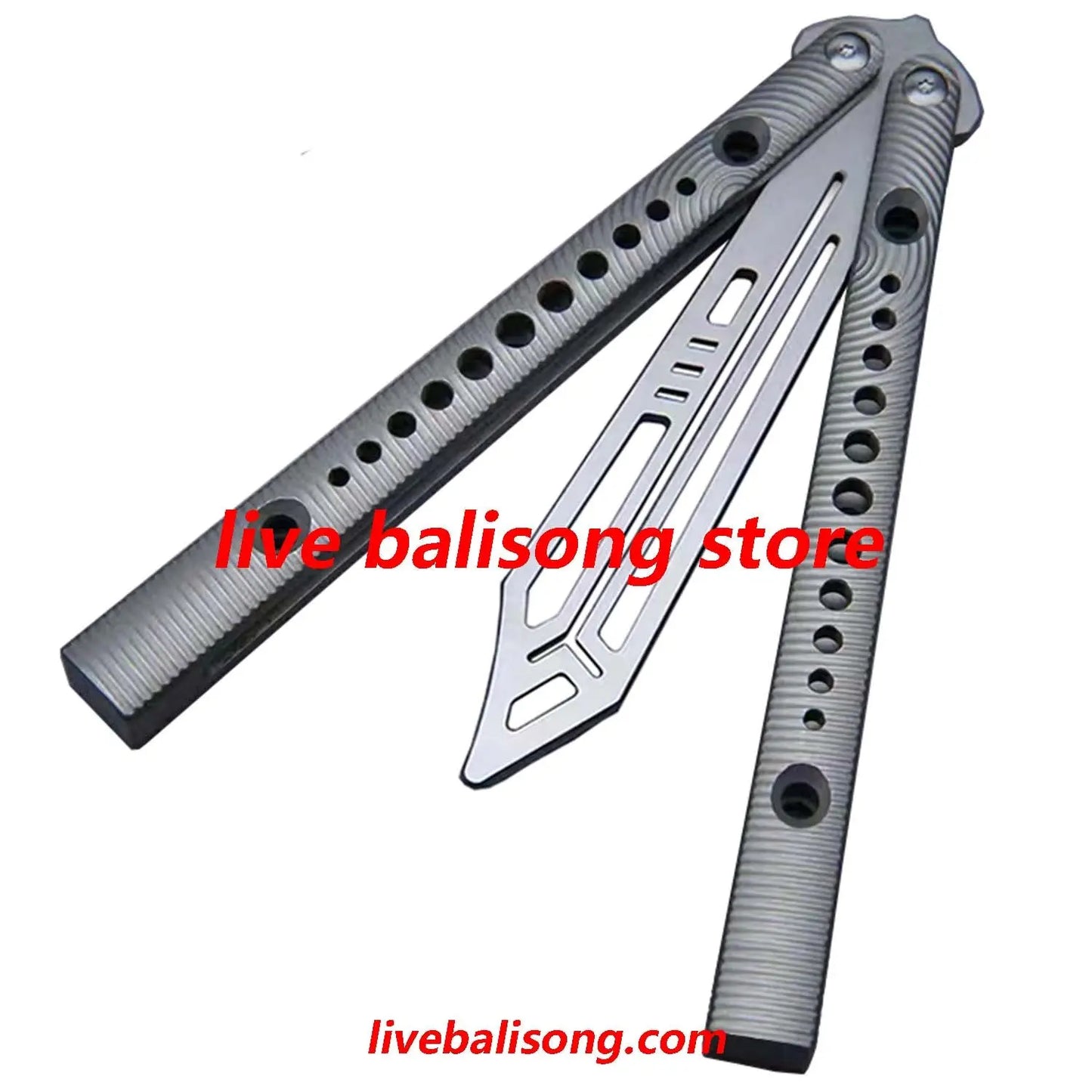 Theone Squiggle Replicant Balisong Clone Channel Titanium Handle livebalisong