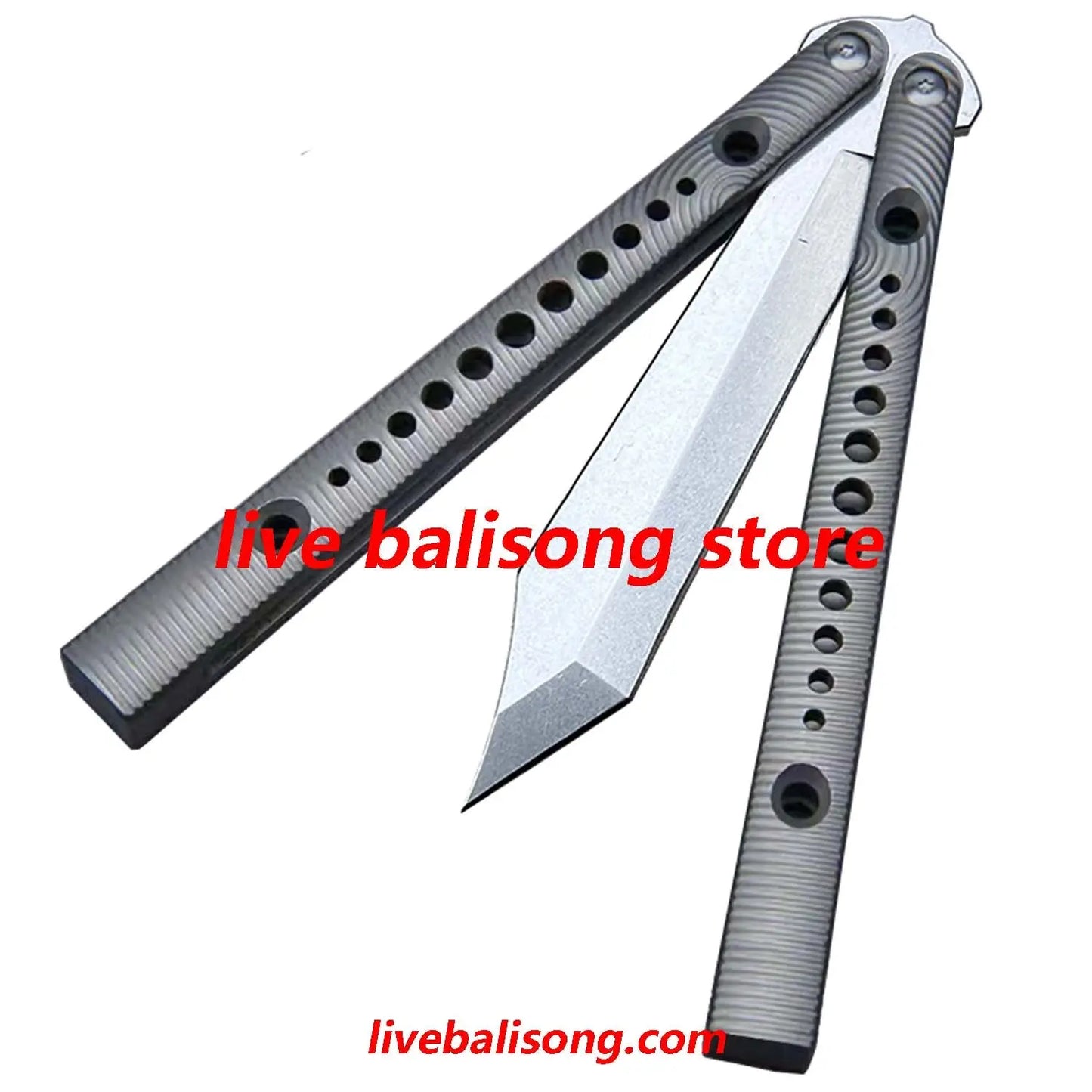 Theone Squiggle Replicant Balisong Clone Channel Titanium Handle livebalisong