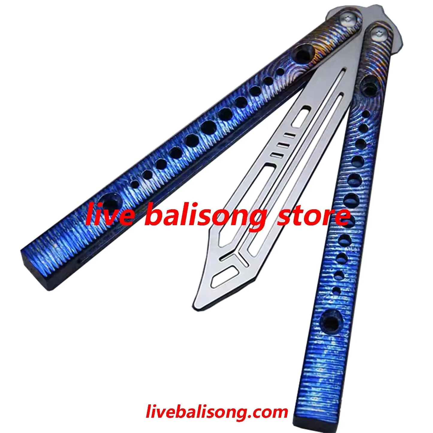 Theone Squiggle Replicant Balisong Clone Channel Titanium Handle livebalisong