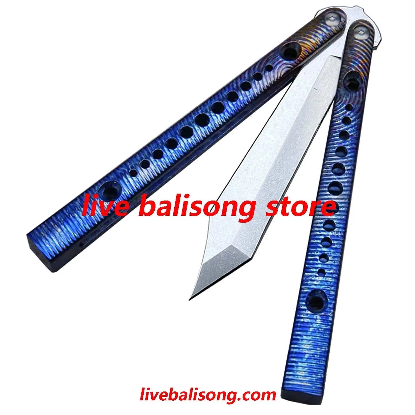 Theone Squiggle Replicant Balisong Clone Channel Titanium Handle livebalisong
